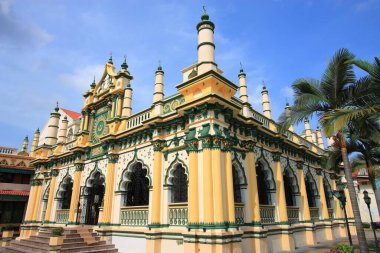 Singapur Camii - Müslüman dini simgesi. Mescid Abdul Gaffoor. Singapur 'un küçük Hindistan bölgesi..