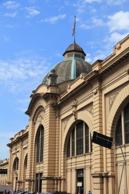 Sao Paulo şehri, Brezilya. Belediye Pazarı binasının klasik mimarisi (Mercado Belediyesi).