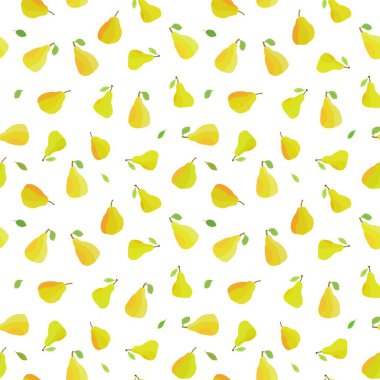 Tatlı armut meyve vektör deseni. Kusursuz meyve dokusu. Beyaz armutlar.