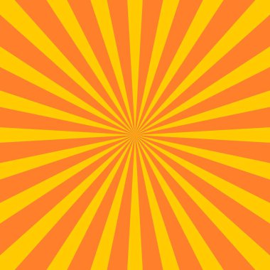 Sunburst background. Vector sunburst yellow orange radial beams pattern. Radial rays abstract vector texture.