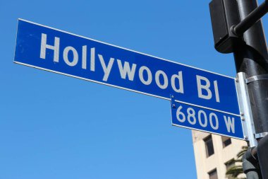 Hollywood Bulvarı imzalamak los angeles, Kaliforniya, ABD.