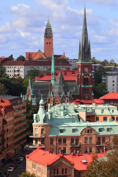 İsveç 'in Göteborg şehrinde. Olivedal bölgesiyle Skyline.
