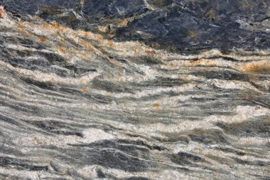 Schist rock - Yeni Zelanda 'da orta sınıf metamorfik kaya. Olağanüstü Dağların Jeolojisi.