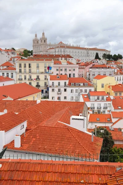 Alfama District Lisbon City Portugal Monastery Sao Vicente Fora Rainy — Stock Photo, Image