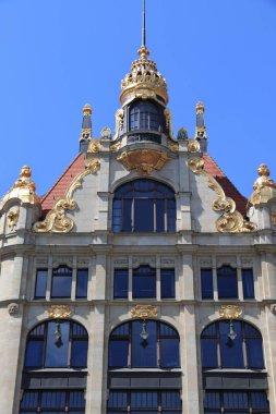 Leipzig şehri, Almanya. Innenstadt bölgesinde sanat mimarisi.