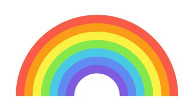 Gökkuşağı sembolü vektörü. Düz tasarım gökkuşağı izole grafik ögesi.