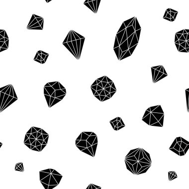 Gemstone deseni. Kusursuz vektör mücevher ve elmas arkaplan. Moda tekstil mücevheri arka planı.