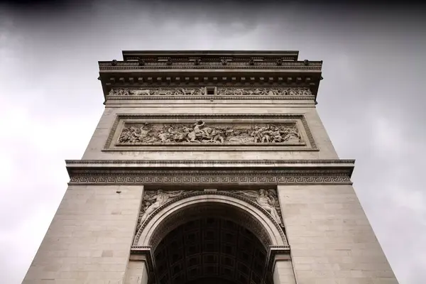 Diadalív Oldalnézet Párizsban Franciaországban Párizs Nevezetességei — Stock Fotó