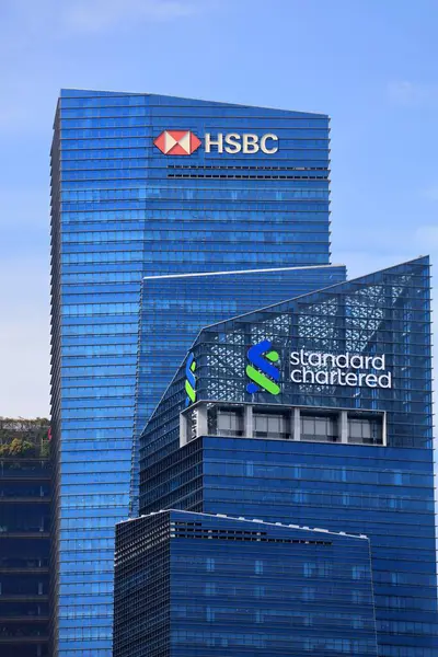 Singapore City Singapore March 2024 Hsbc Bank Стандартний Офісний Будинок — стокове фото