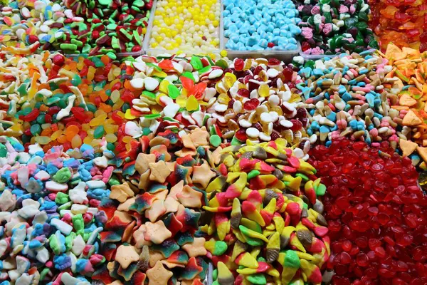 Colorido Fondo Caramelo Gomoso Mercado Jerusalén Israel Caramelos Gelatina Surtidos — Foto de Stock