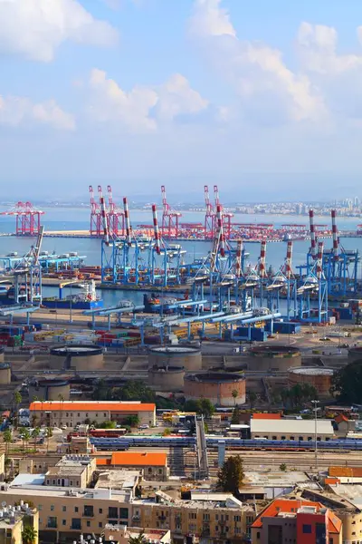 Haifa Israel October 2022 Overview Port Haifa Major Seaport Israel — 图库照片#