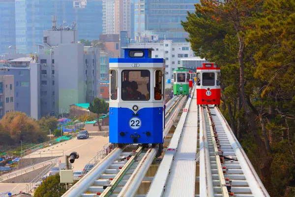 Капсульна Залізнична Лінія Бусані Туристична Пам Ятка Південної Кореї Районі — стокове фото