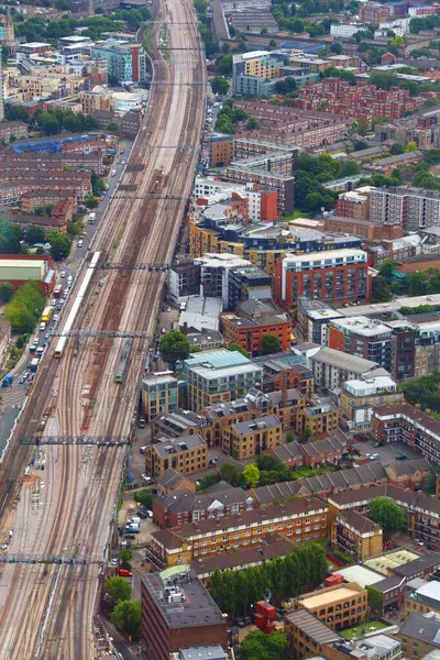 Σιδηροδρομική Γραμμή Στο Λονδίνο Southwark Και Bermondsey Υποδομή Μεταφορών Του — Φωτογραφία Αρχείου