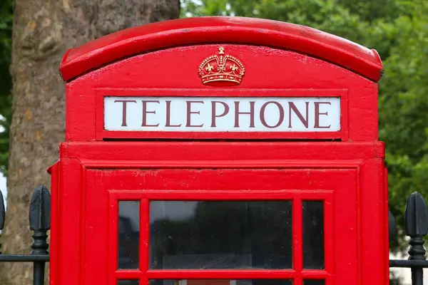 英国伦敦电话盒 红色电话亭 — 图库照片#
