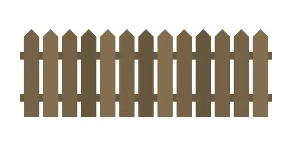Dřevěný Plot Jednoduchý Plochý Vektorový Objekt Plot Stylu Karikatury Izolované — Stockový vektor