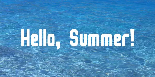 Hello Summer Lettering Web Banner Hello Summer Text Sign Social — Stock Photo, Image