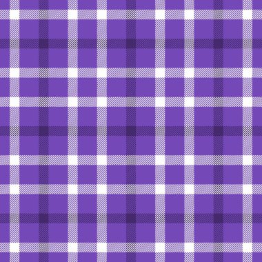 Mor beyaz ekose desenli. Vektör moda tasarımı. Kusursuz ekose desenli. Klasik tartan kontrol arkaplanı.