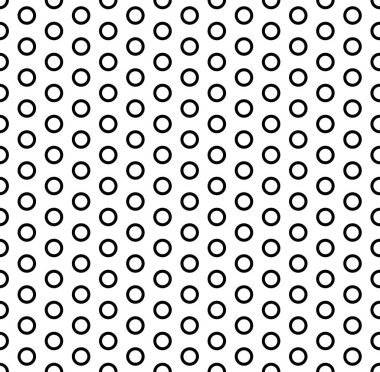 Soyut geometrik desen. Klasik tarz kalın polka desenli daireler çizer. Basit taslak daireler ya da kusursuz süs tasarımı. Asgari soyut vektör dokusu. Siyah beyaza.