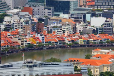 Singapur Şehri şehir merkezi Tekne Quay tarihi alanı.