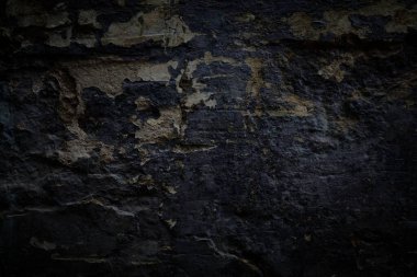 Karanlık duvar arkaplanı. Sert koyu grunge dokusu.
