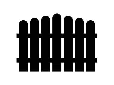 İzole edilmiş vektör ahşap bahçe çiti şekli. Siyah vektör çit simgesi simgesi.
