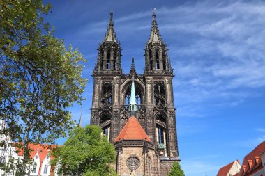 Almanya 'da Meissen Katedrali (Meissner Dom) kilisesi. Alman simgeleri.