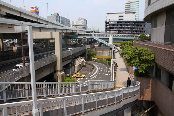 stock image YOKOHAMA, JAPAN - MAY 10, 2012: Many levels of elevated roads in downtown Yokohama, Japan. Yokohama is the 2nd largest city in Japan by population after Tokyo with almost 3.7m people.