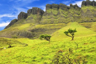 County Sligo, İrlanda doğası. Benbulben Dağı (Benbulbin veya Ben Bulben olarak da bilinir). Dartry Dağlarının Bir kısmı.