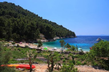 Korcula Island, Croatia. Pupnatska Luka beach. Korcula Island Adriatic Sea coast landscape. clipart