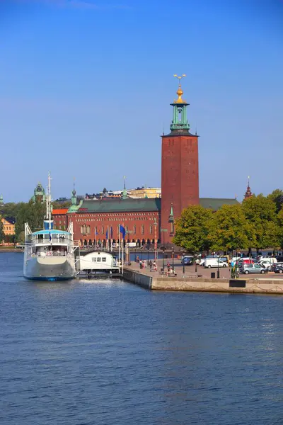 stock image Stockholm city skyline in Sweden. Stadshuset - City Hall.