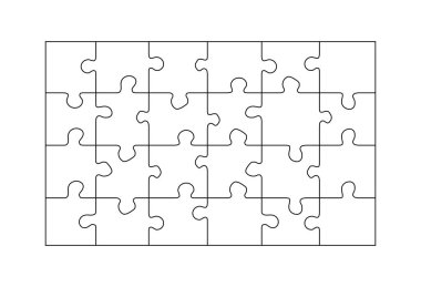 Yapboz boş şablon. Küçük yapboz için şebeke tasarımı kesiliyor.