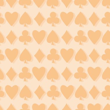 Poker masası arka planı. Kumarhane poker masası turuncu vektör deseni.