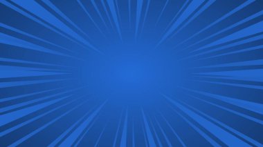 Dinamik patlama mavi arka plan. Patlayan güneş patlaması vektör arkaplanı. 16: 9 boyut boyutu oranı.
