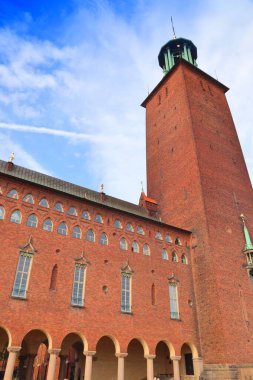 İsveç 'te Stockholm' de. Stadshuset - Belediye Binası.