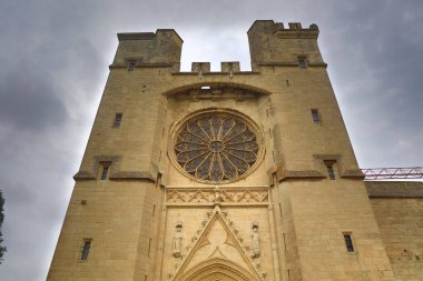 Saint-Nazaire Cathedral, landmark of Beziers town in France. clipart