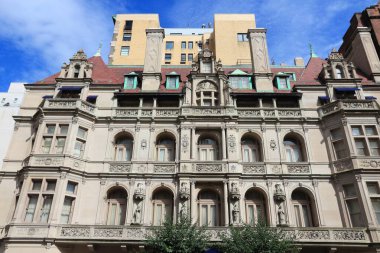 New York old architecture - Gertrude Rhinelander Waldo House, a French Renaissance revival mansion. Registered NYC Landmark. clipart