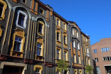 Old Town street in Tarnowskie Gory city in Poland. clipart