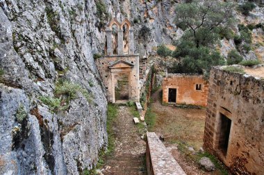 Yunanistan 'ın Girit adası - Kathaliko Ortodoks manastırını terk etti. Akrotiri Yarımadası.