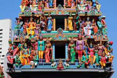 Sri Mariamman Temple in Singapore Chinatown district. The temple was freshly repainted in 2023. clipart