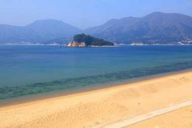 Geoje island in South Korea. Gujora Beach sandy vacation destination. clipart