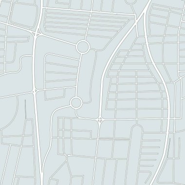 Kusursuz şehir haritası modeli. Şehir planlama - Avrupa şehrinin yol planı. Basit gri arkaplan.