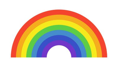 Basit gökkuşağı simgesi, vektör tasarım ögesi. Beyaz arkaplanda izole.