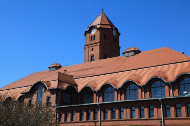 Gliwice city in Poland. Cechownia, formerly industrial coal mine building. Repurposed as conference and event venue. clipart