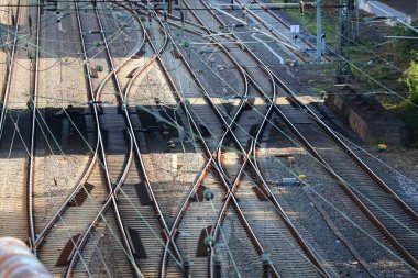 Railway junction in Wuppertal, Germany. Railroad tracks. clipart