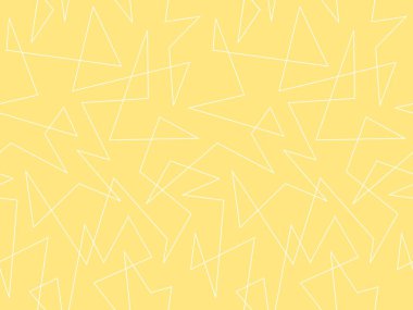 Sarı ve beyaz geometrik desen. Kusursuz açısız açısal keskinlikte vektör grafik baskı tasarımı. Rastgele çapraz çizgiler kaos.