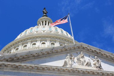 ABD Ulusal Meclisi. Washington DC 'de bir Amerikan simgesi. Birleşik Devletler Kongre Binası.