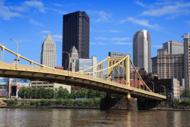 Amerikan şehri - Pittsburgh fotoğrafı. Pittsburgh City Pensilvanya silüeti.