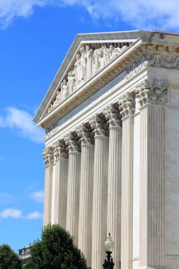 Amerikan Yüksek Mahkemesi. Washington DC 'deki adliye binası, ABD.