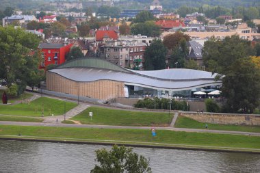 KRAKOW, POLAND - 28 AĞUSTOS 2018: Manggha Japon Sanat ve Teknoloji Müzesi Modern Müze Binası.