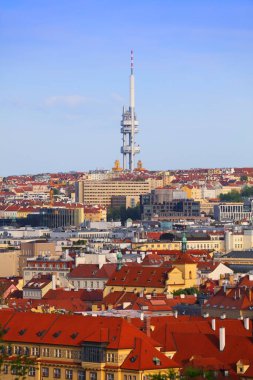 Zizkov mahallesiyle Prag şehri. Prag şehri, Çek Cumhuriyeti.